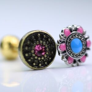Set of Two Gold plated Cartilage Earrings 16GA New